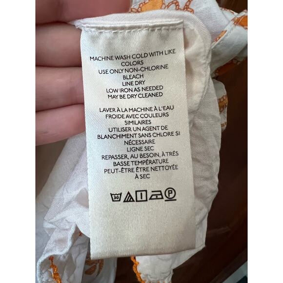 Maeve by Anthropologie Women's Floral Sweetheart Mini Dress Orange/White Size L - Picture 9 of 15